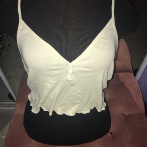 White Cropped Tank Top